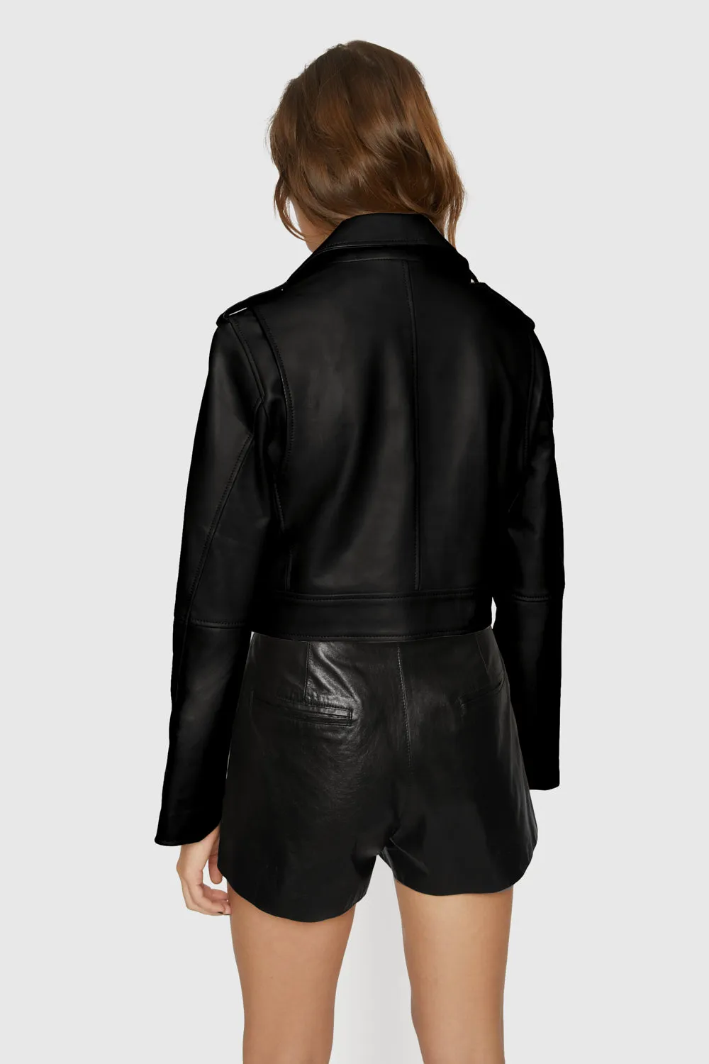 Cropped Jett Moto Jacket Reinforced Stress Points
