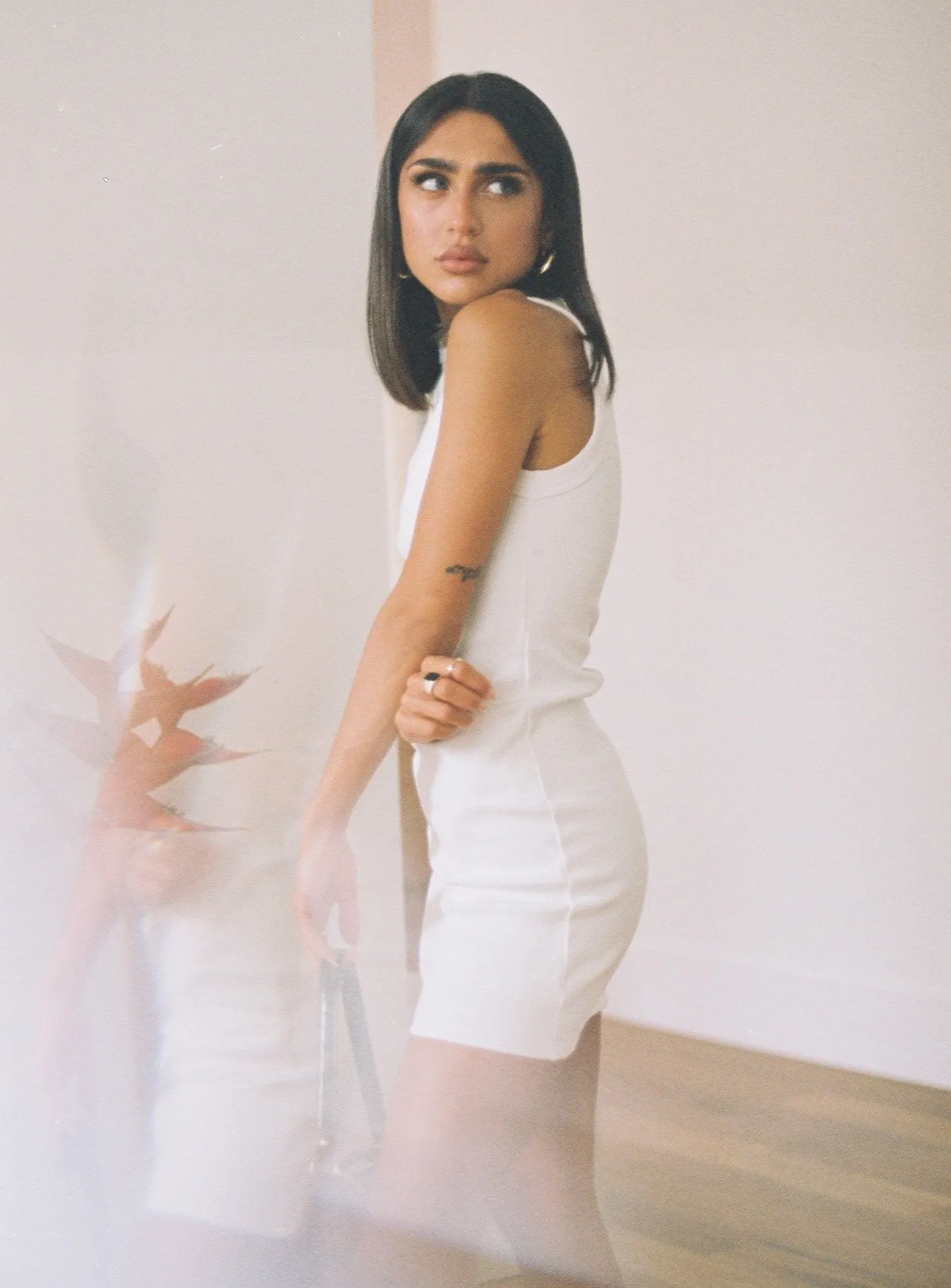 Organic Classic Tank Dress White Sage Glow