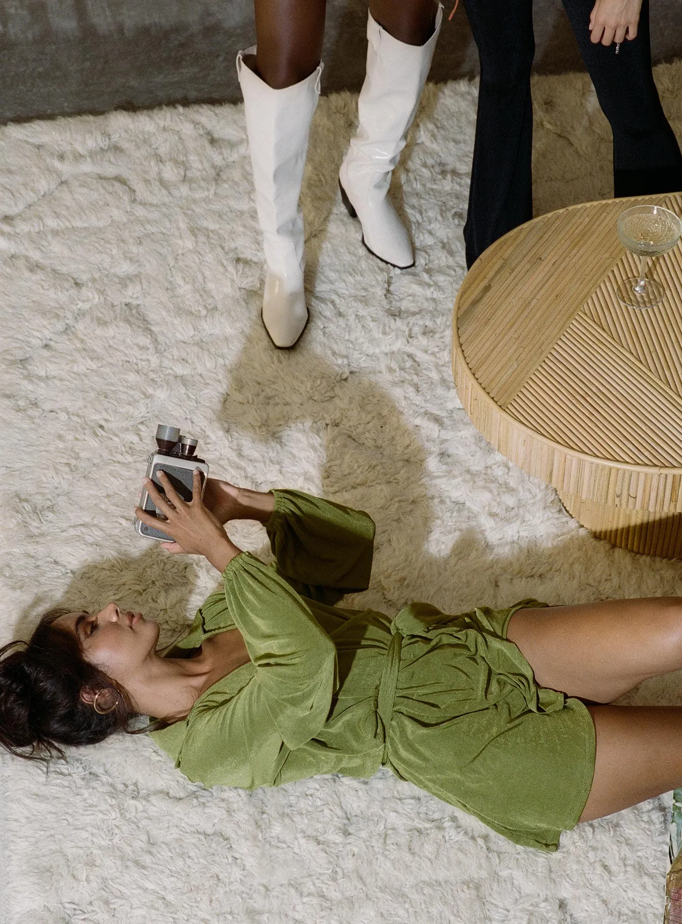 Party Time Mini Dress Green Edgy Look