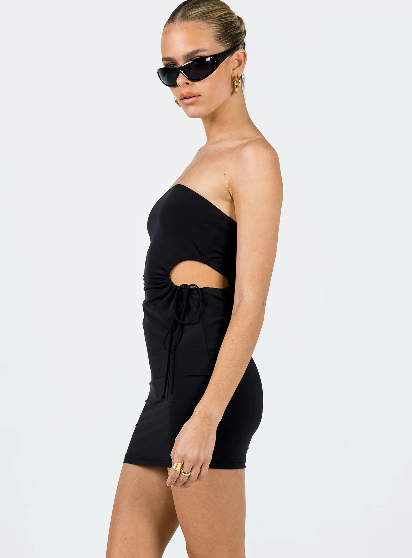 Ashten Eco Nylon Strapless Mini Dress Black Day-To-Night Wear Light Blend