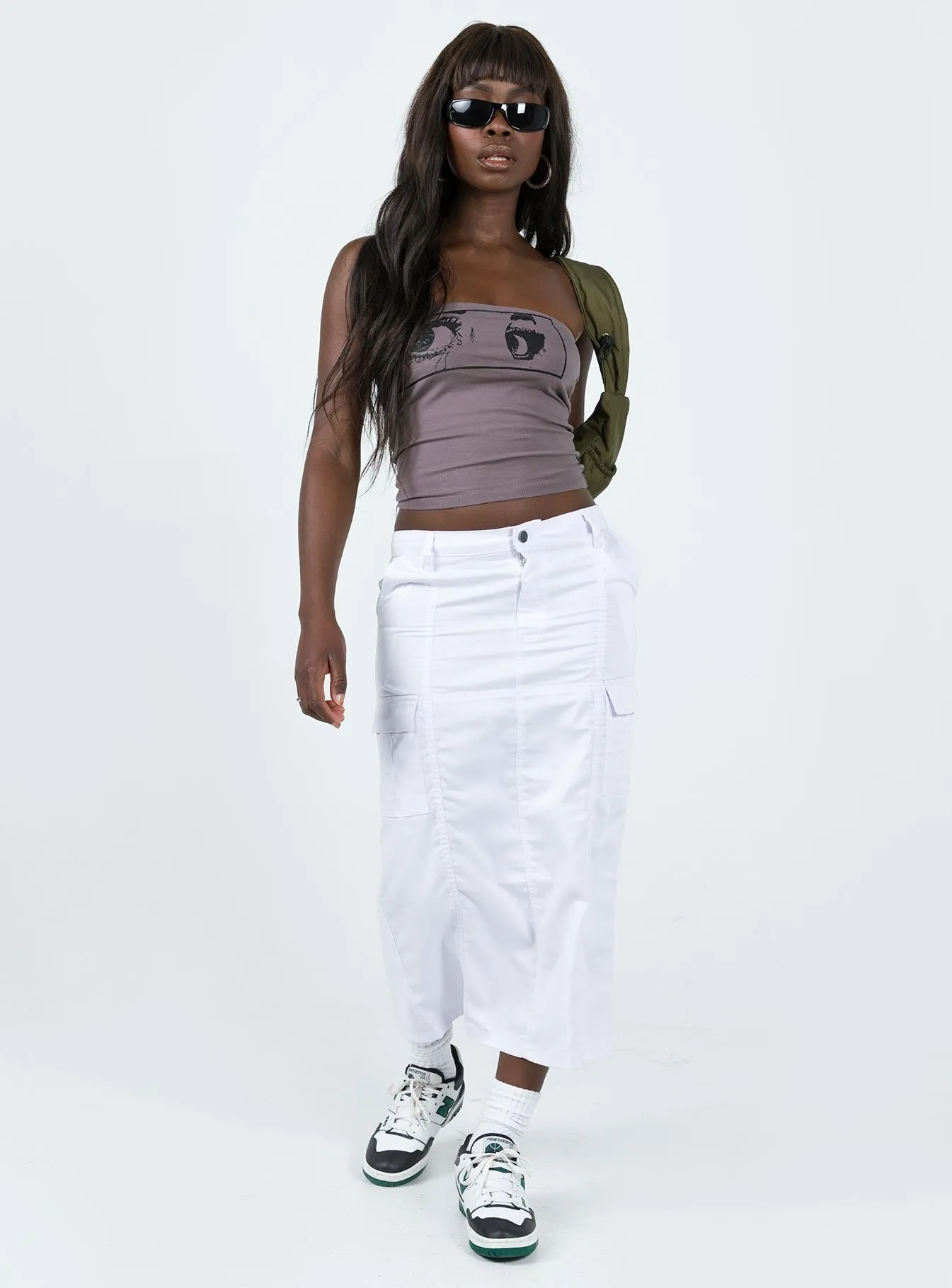 Motel Widya Skirt White Waist Defining Comfortable Motion