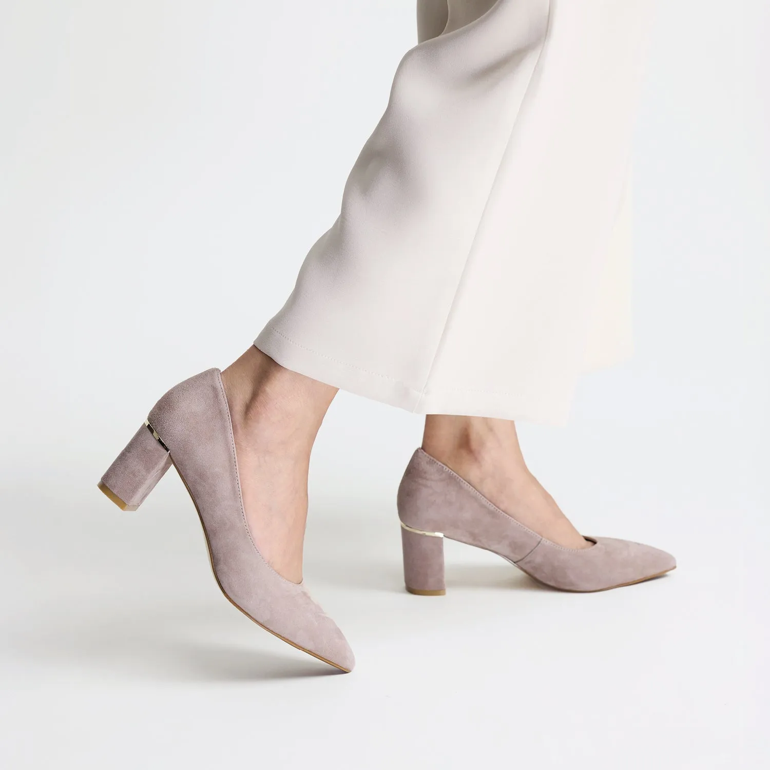 Olive Heel | Taupe Suede Dressy Stilettos Lightweight Sole