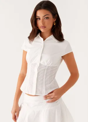Moisture Wicking Fabric High-Quality Cotton Myola Shirt - White