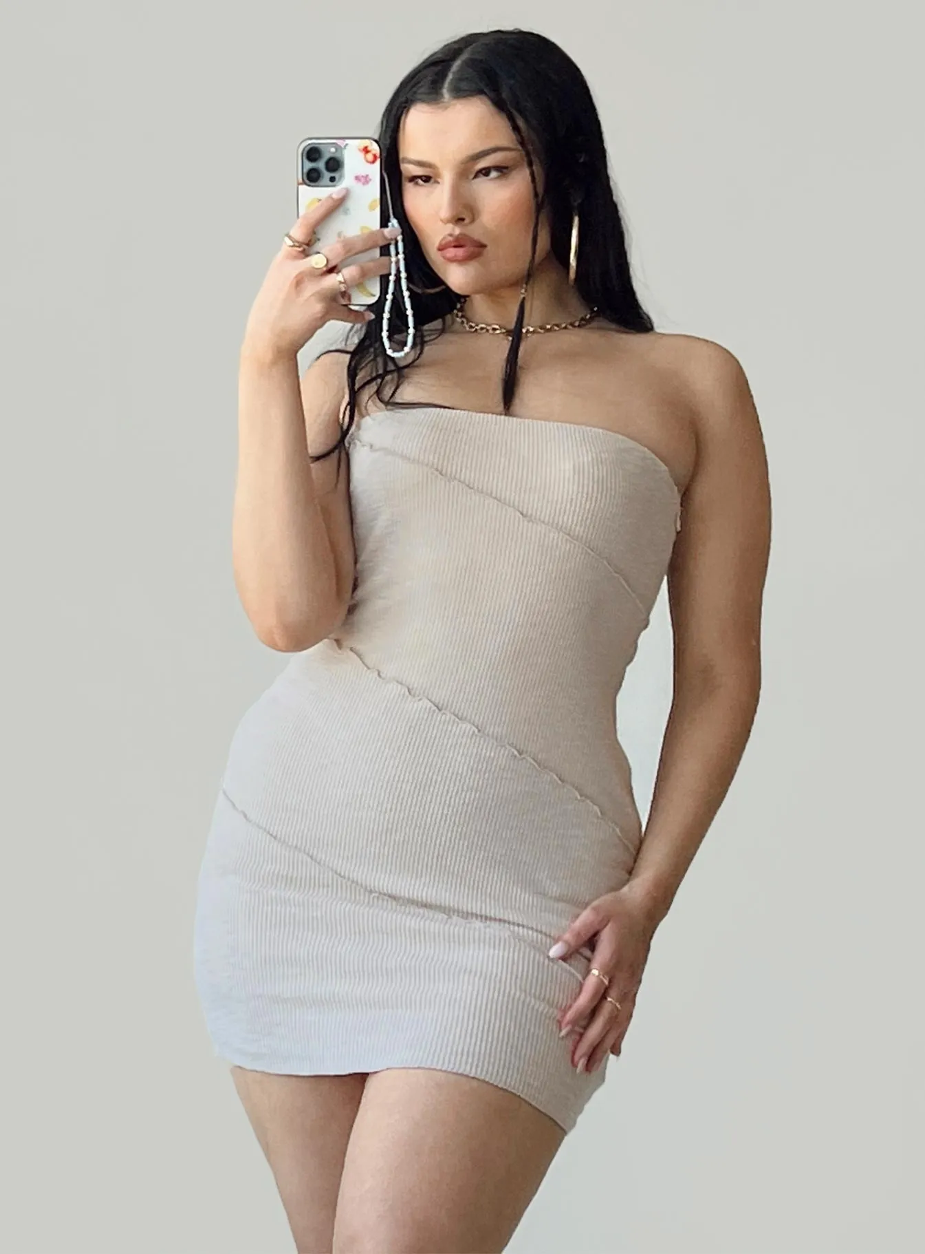 Layer Base Oscar Mini Dress Beige