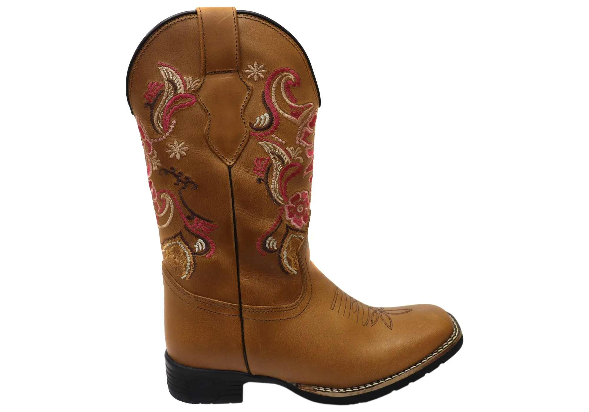 D Milton Amelia Womens Comfortable Leather Western Cowboy Boots Dual Lined Leather Upper