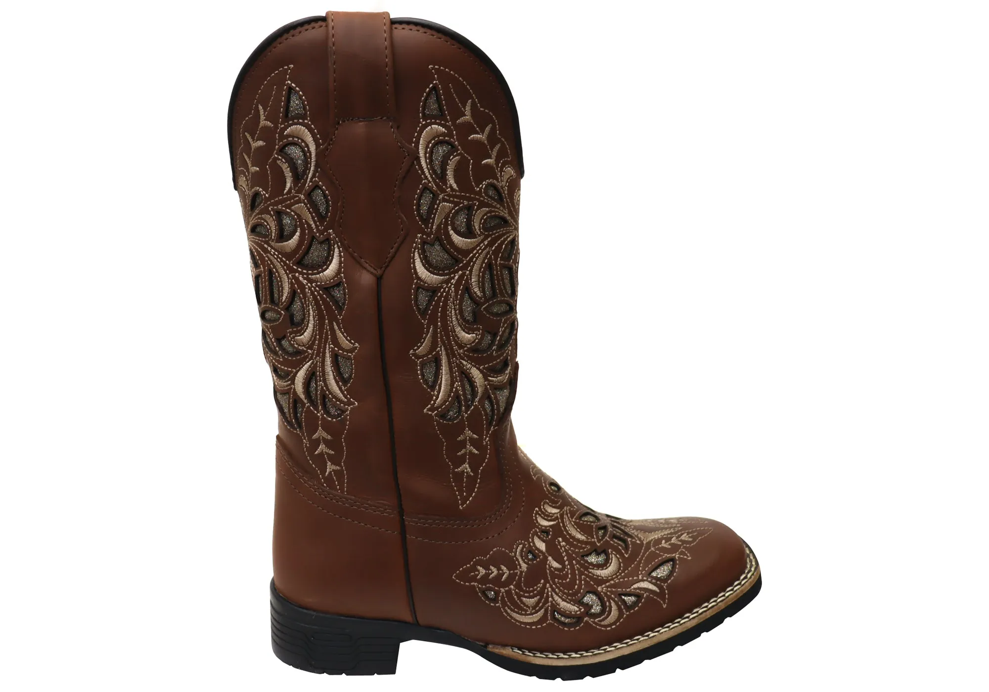 Power Step D Milton Betsy Womens Comfortable Leather Western Cowboy Boots