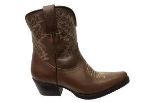 D Milton Edwina Womens Leather Western Cowboy Ankle Boots Neutral Build