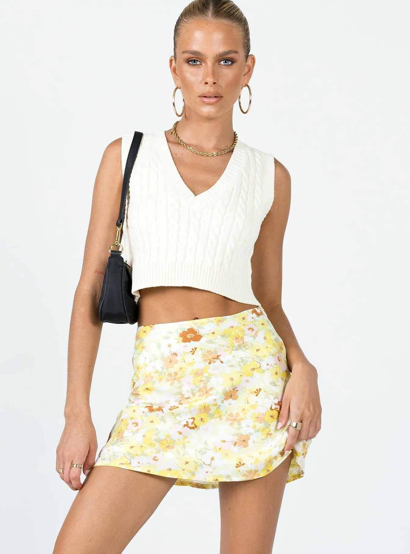 Sloane Mini Skirt Yellow Foldable Design