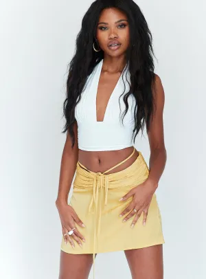 Elegant Texture Street Attire Simone 2000's Mini Skirt Yellow