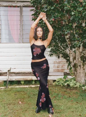 All Season Wear Weekend Vibes Brookie Mesh Set Black Floral