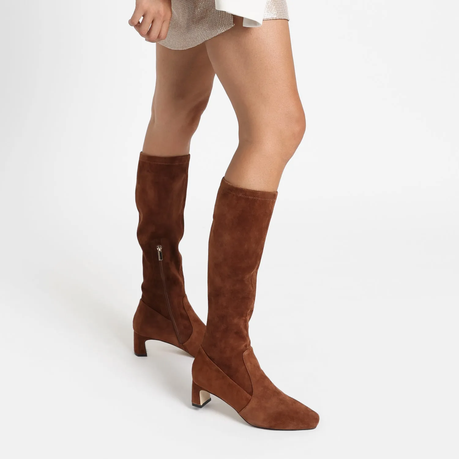 Dakota Ltd Ed Knee High Boot | Chestnut suede Trendy Boots Ultra light