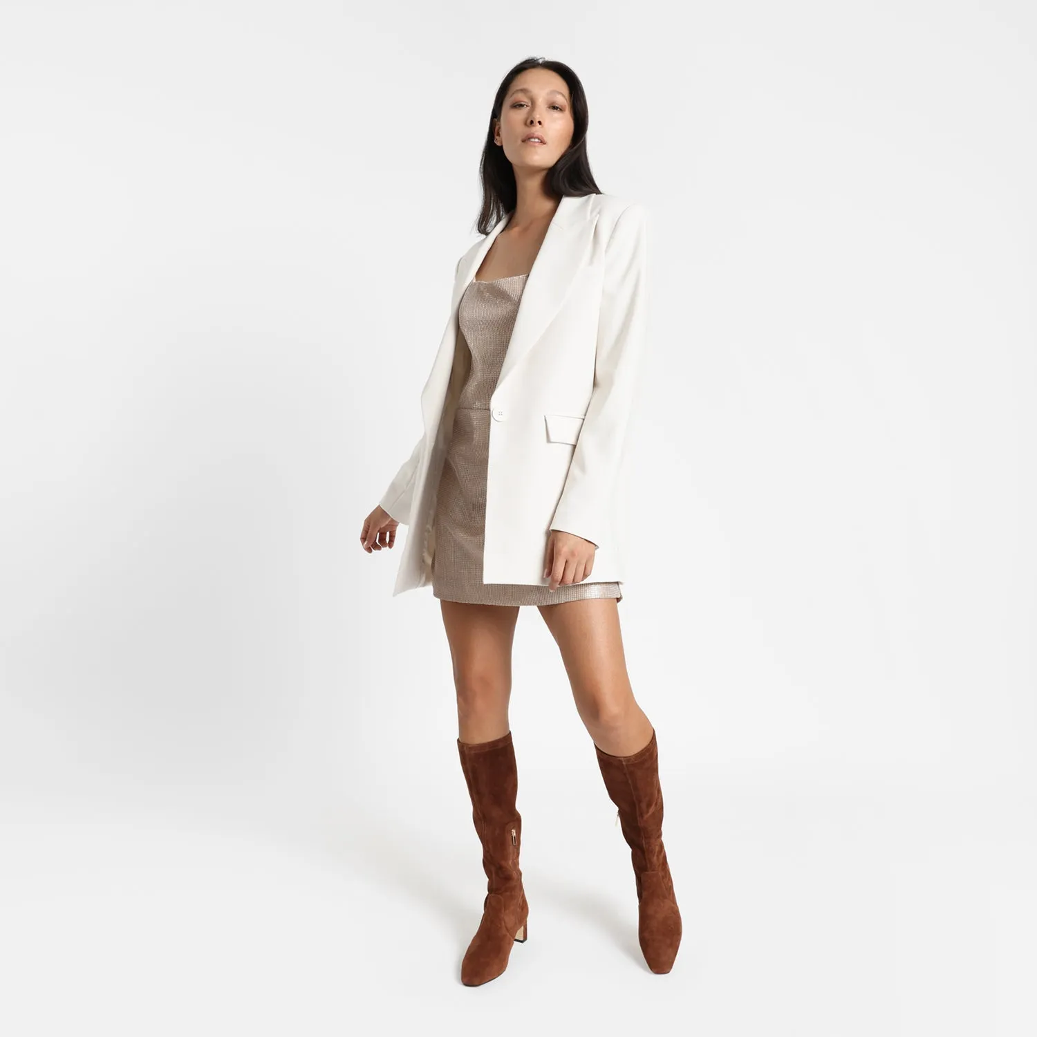 Dakota Ltd Ed Knee High Boot | Chestnut suede high heel sandals Impact Resistance