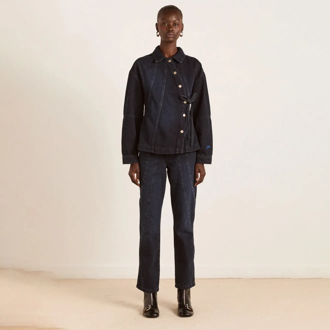 NonBindingWaistline Damson Madder Juli Jeans Wavy Seams