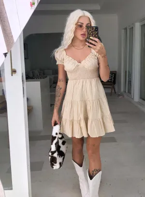 Daniela Mini Dress Beige Smart And Comfortable