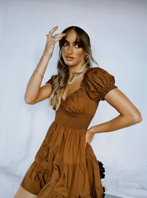 Chic Energy Daniela Mini Dress Chocolate Brown