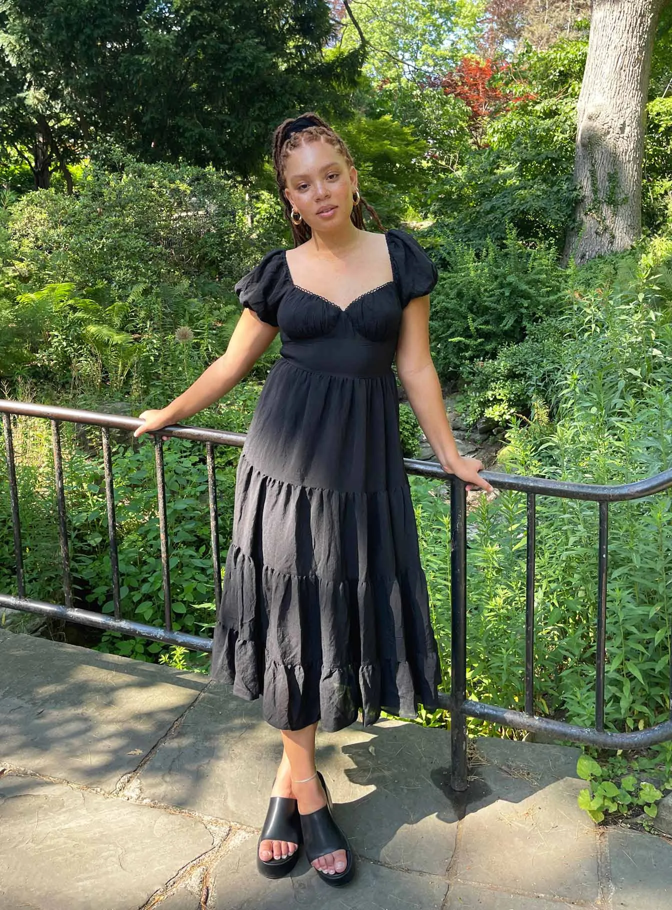 Danny Midi Dress Black Oversized-Fit WideCollarDesign