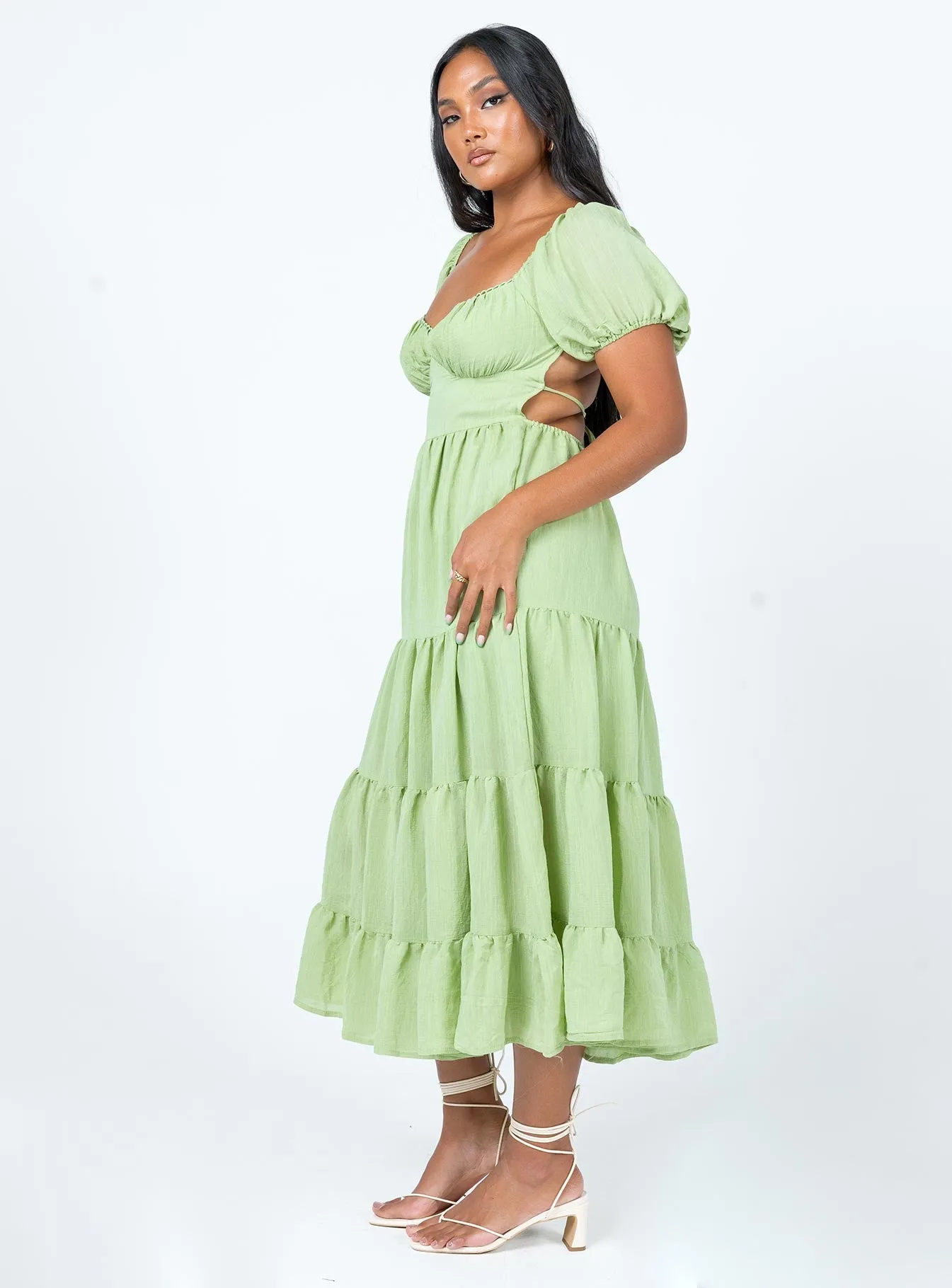 Danny Midi Dress Green Comfy Detail