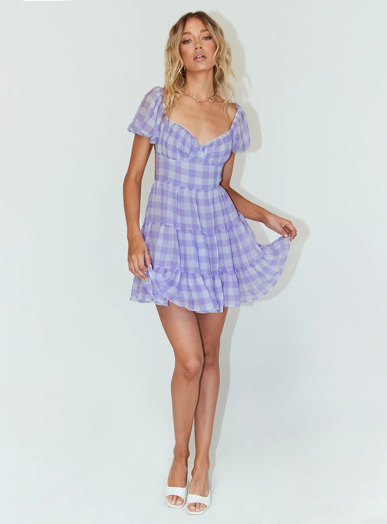 Casual and Smart Ruffle Detail Danny Mini Dress Lilac