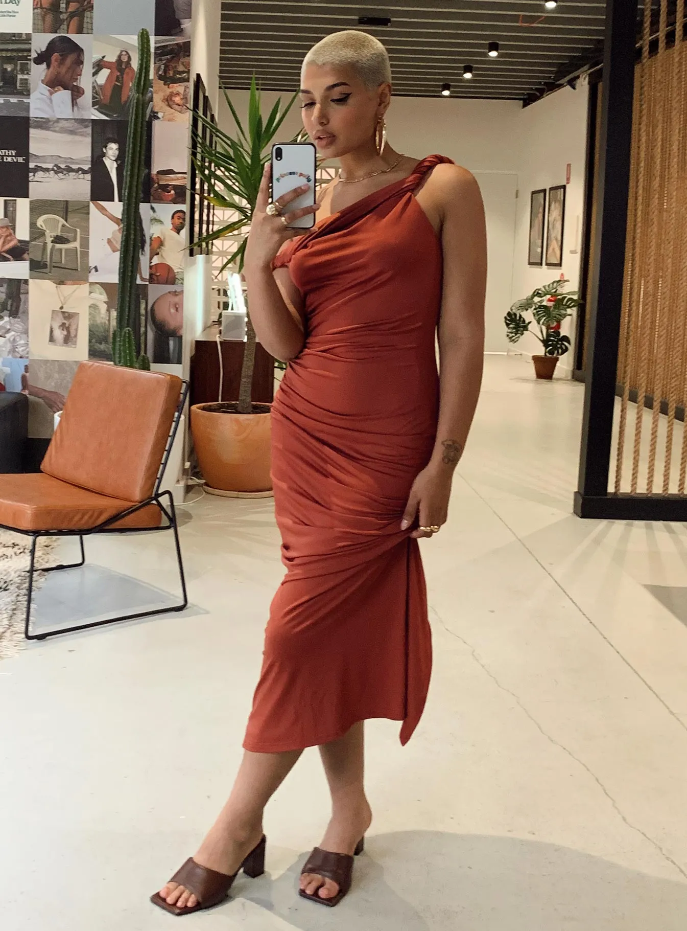 Danyon Midi Dress Burgundy Casual chic dress Summer Fashion