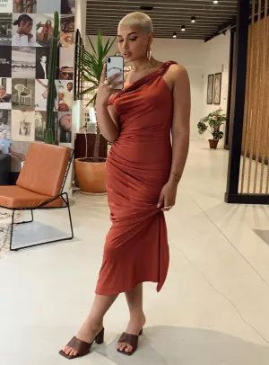 Danyon Midi Dress Burgundy Casual chic dress Summer Fashion