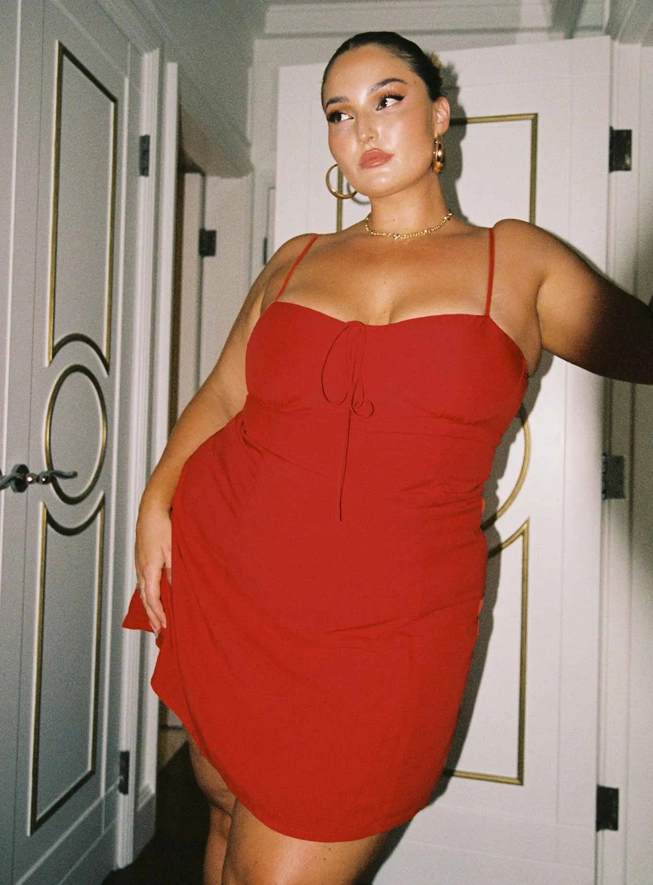 Dare Devil Mini Dress Red Curve Fashionable Look