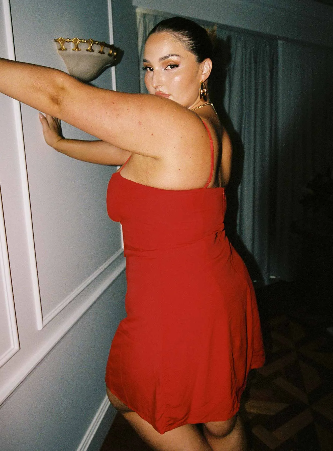 Farm Scene Comfortable outdoor wear Dare Devil Mini Dress Red Curve