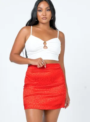 Vibe Ready Dash Mini Skirt Red