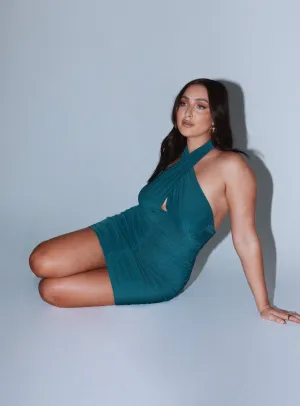 Delani Mini Dress Green Timeless Trend Open-back