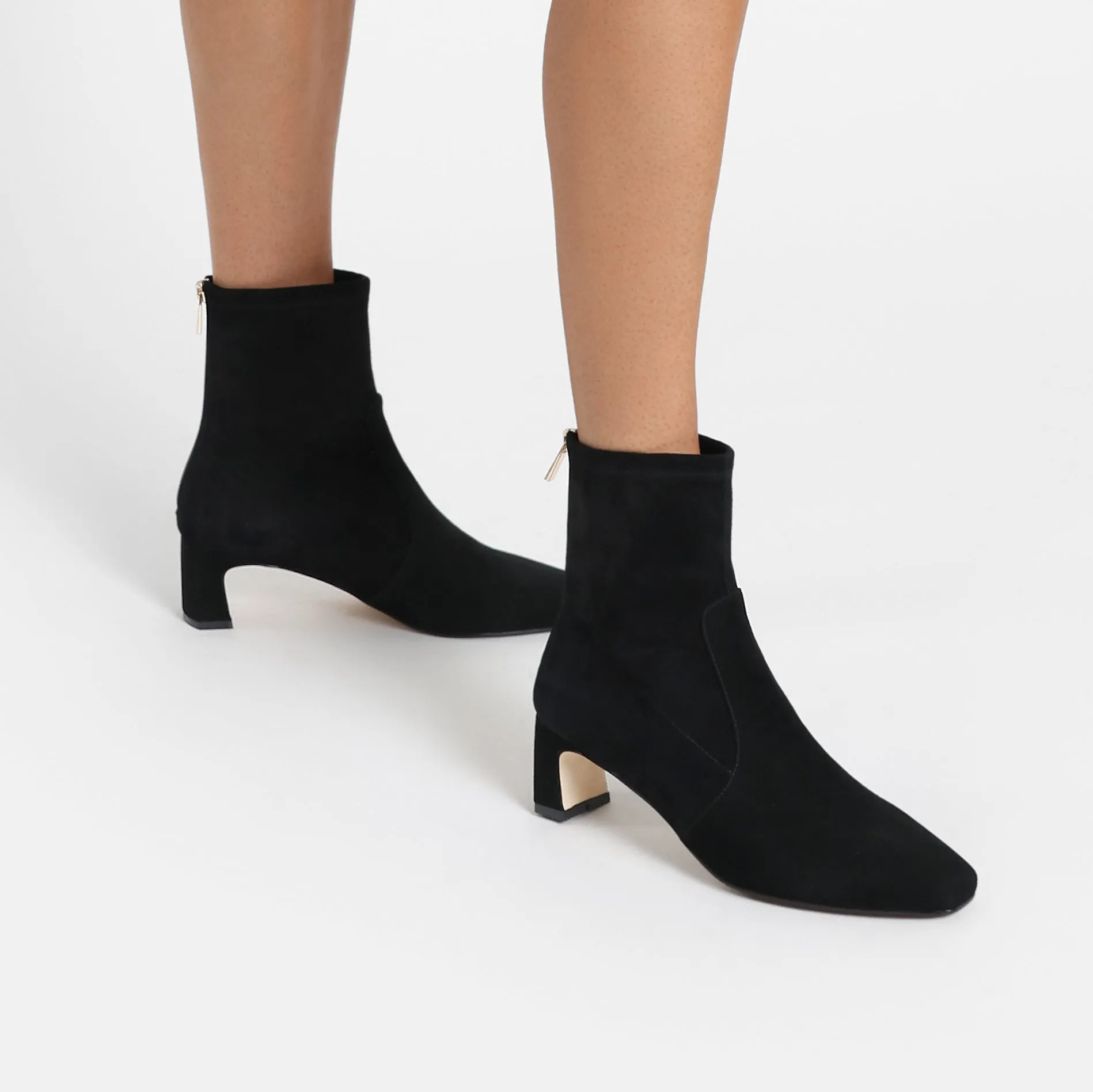 Nude Pumps for Weddings City Ready Demi Ankle Boot | Black suede
