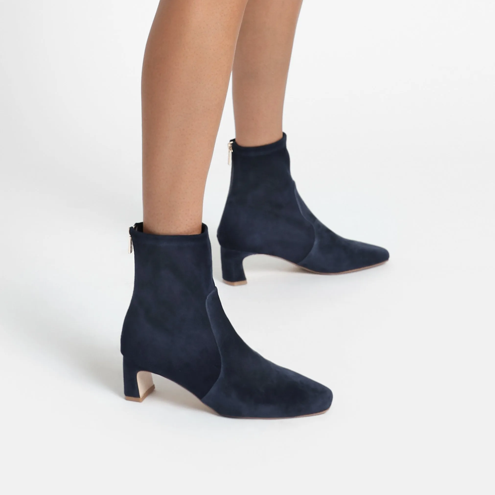 Glamorous Shoes New Classic Demi Ankle Boot | Navy suede