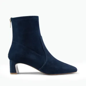 Holiday Fashion Heels Seasonal Feel Demi Ankle Boot | Navy suede