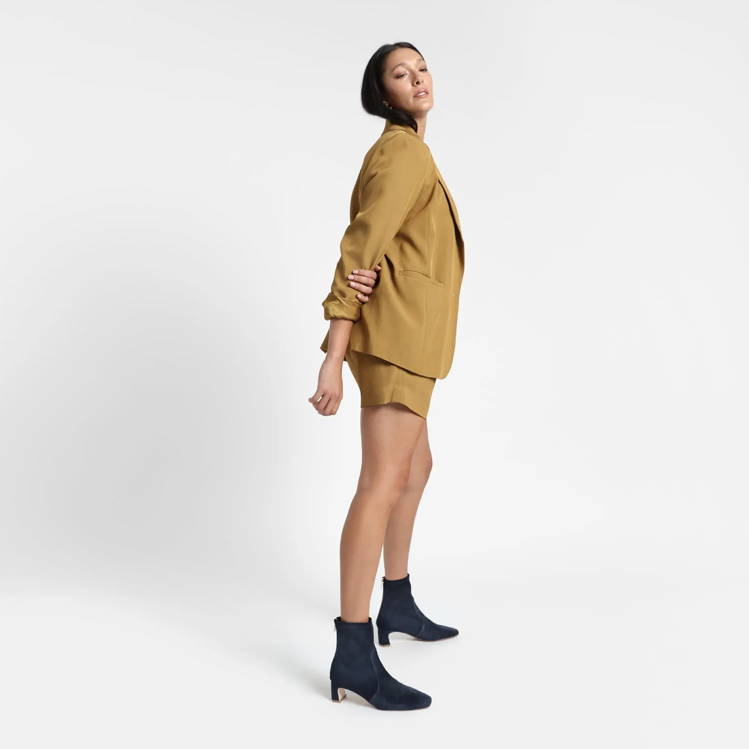 Comfy Footwear Stylish Mood Demi Ankle Boot | Navy suede