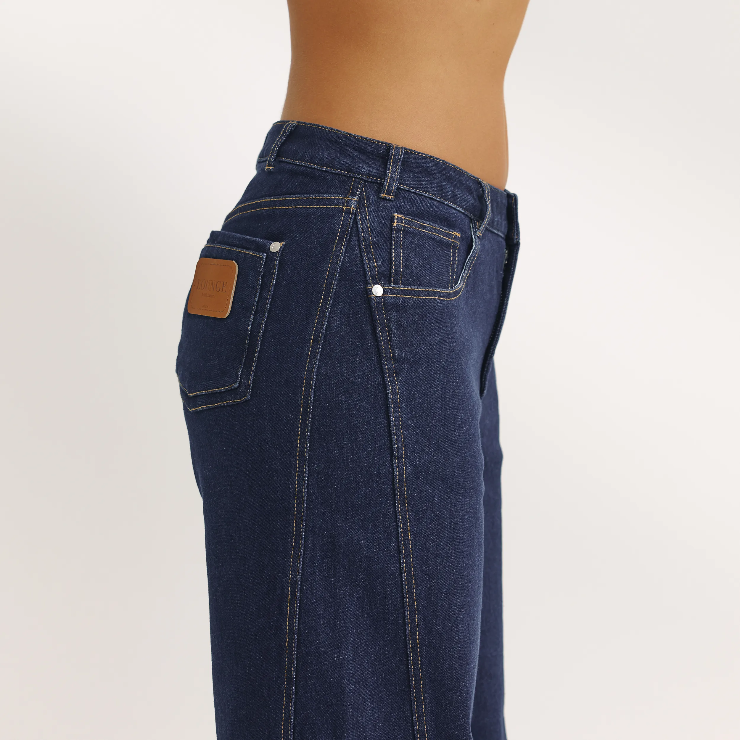 Effortless Comfort Easy Match Dipped-Waist Wide-Leg Jeans - Indigo Blue