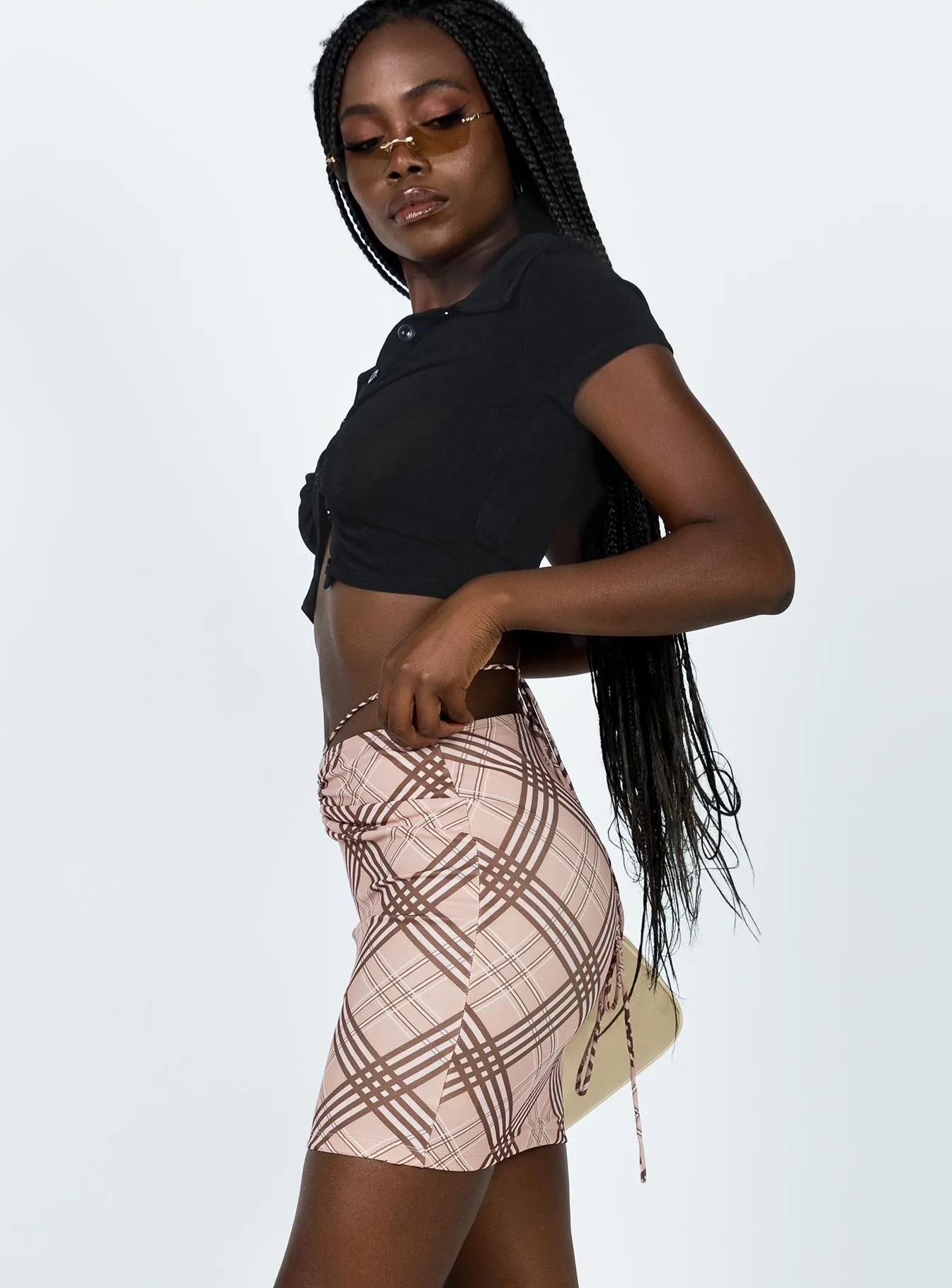 Travel Influence Dom Mini Skirt Brown