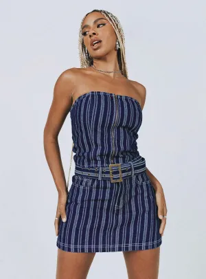 Fernley Skirt Blue Removable Belt Light Wear