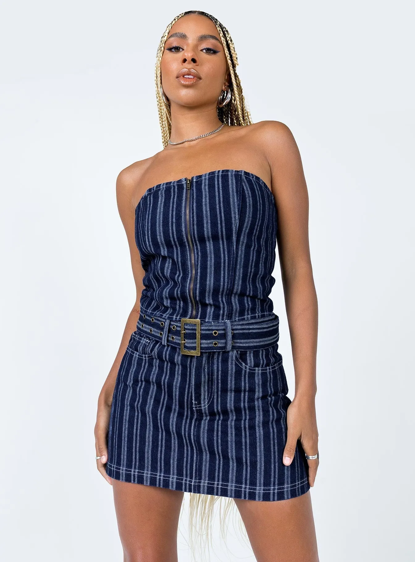 Stretch Comfort Fernley Skirt Blue