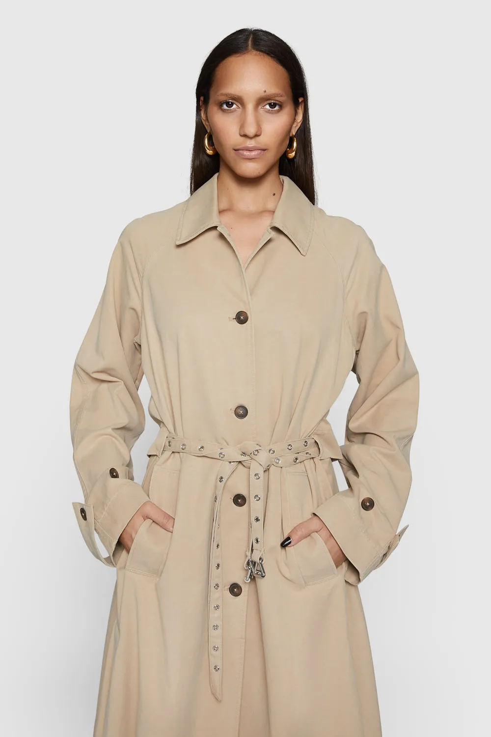 Warren Trench Coat DoubleLayeredHem Practical Cold Piece