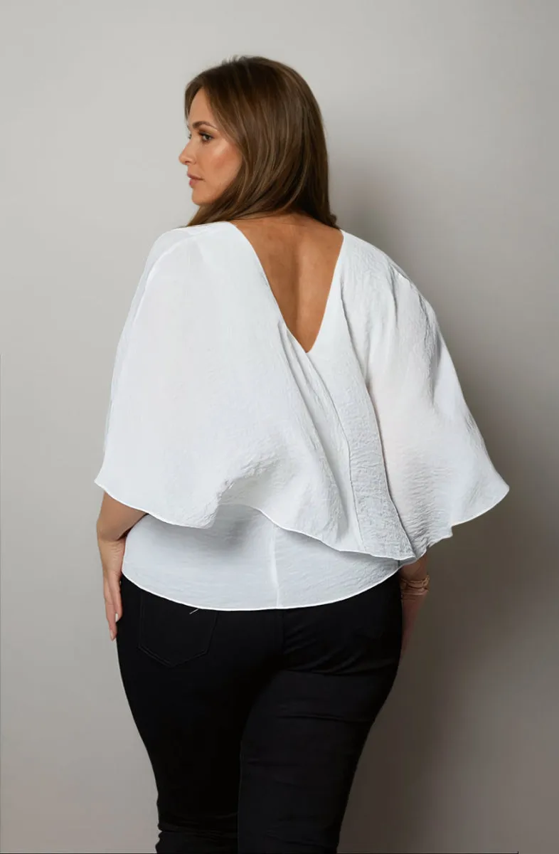 sequined details Easy-to-Style Top Panama Blouse White - Clearance Sale