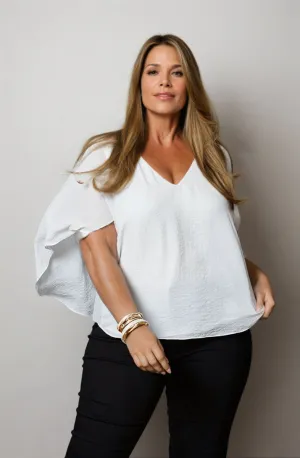 Panama Blouse White - Clearance Sale Relaxed Flex Garment Dyed Technique