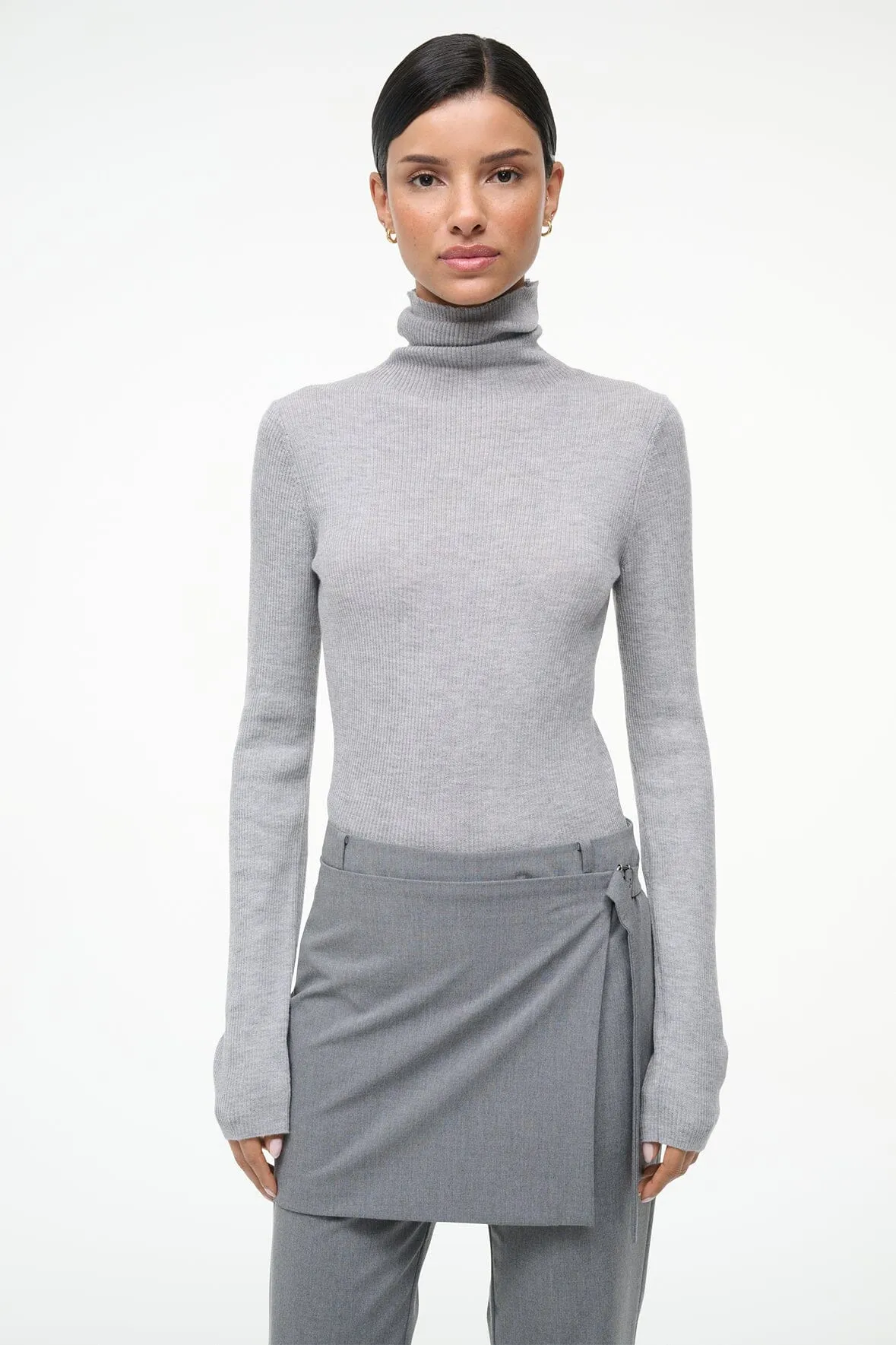 MoistureWicking Yarn Lightweight insulation TONI SUPERFINE CASHMERE SWEATER | ASH GREY