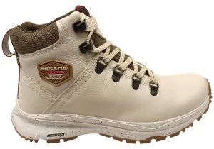 Pegada Everess Womens Brazilian Comfortable Leather Lace Up Boots Seamless Comfort Snowy Path All Weather Urban Traveler