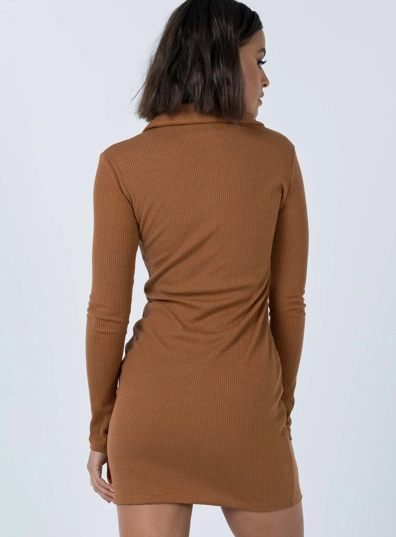 Formal dinner wear Baby-Shower Downtown Mini Dress Brown