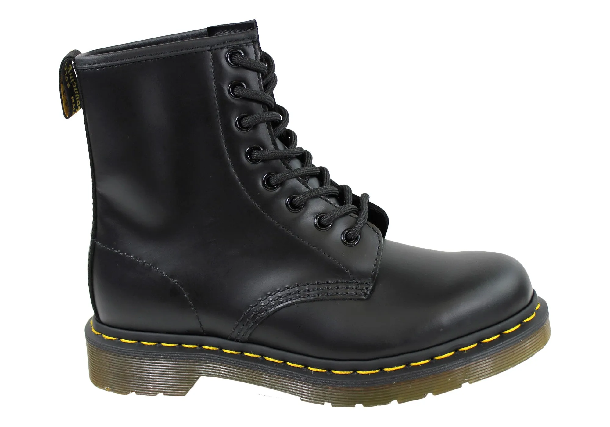 Hard Terrain Dr Martens 1460 Black Smooth Unisex Leather Lace Up Fashion Boots