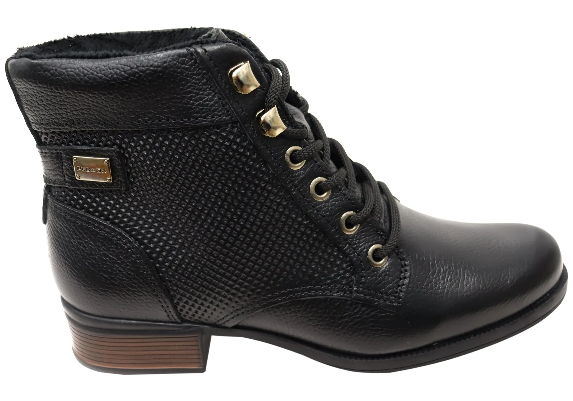 Sleek Fit Thermal Core Urban Traveler Pegada Minki Womens Comfortable Brazilian Leather Lace Up Boots