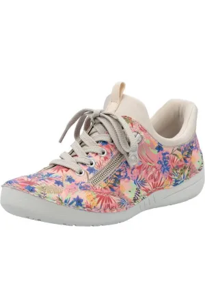 Rieker ladies trainer 52567-90 in Rose Multi Spanish Bold