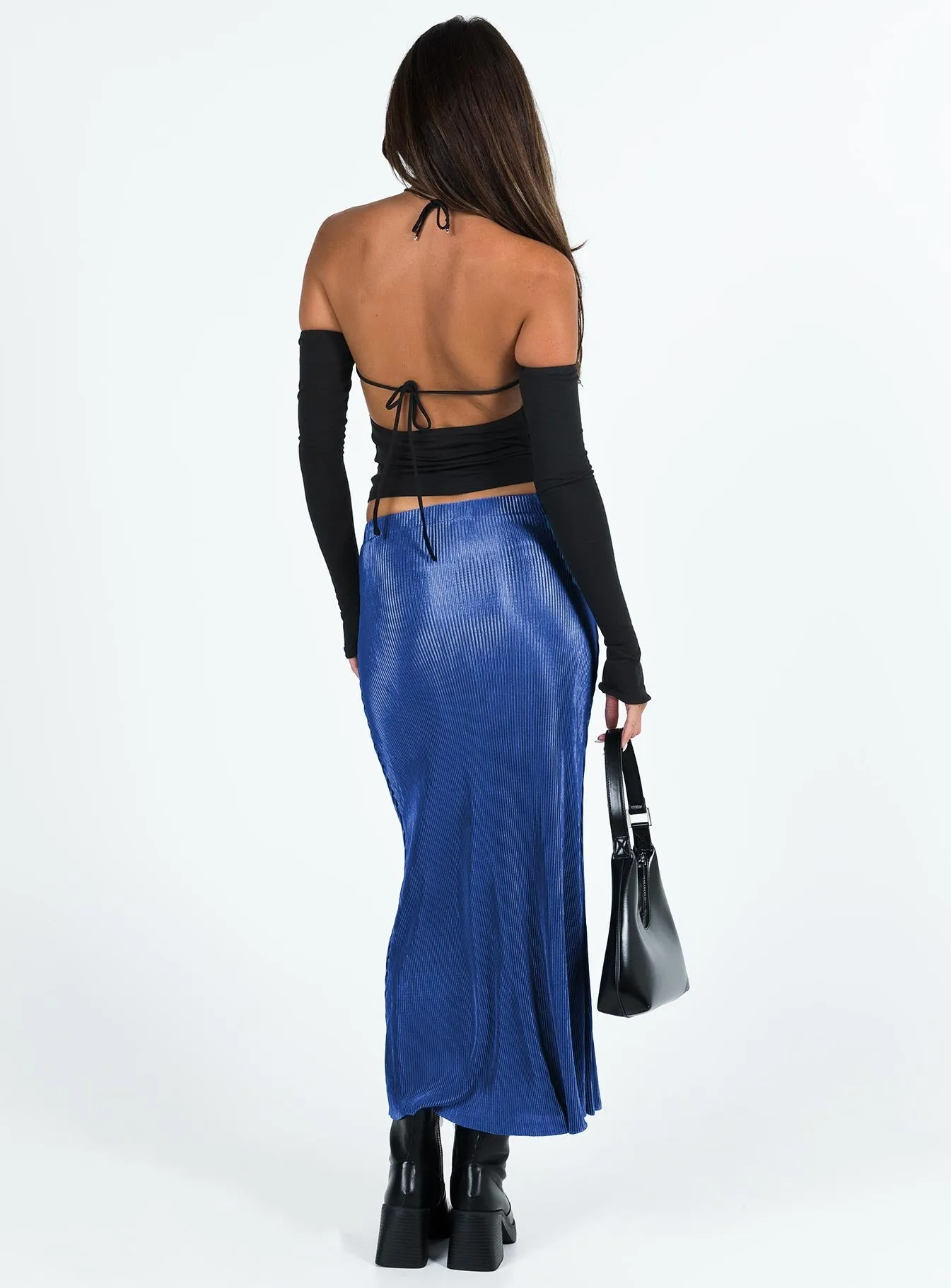 Bamboo Fiber Duke Midi Skirt Blue