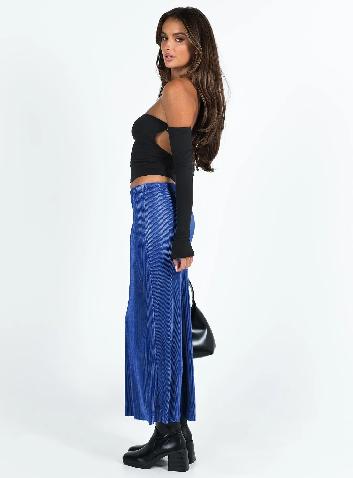 Duke Midi Skirt Blue lace accents Slow Fashion