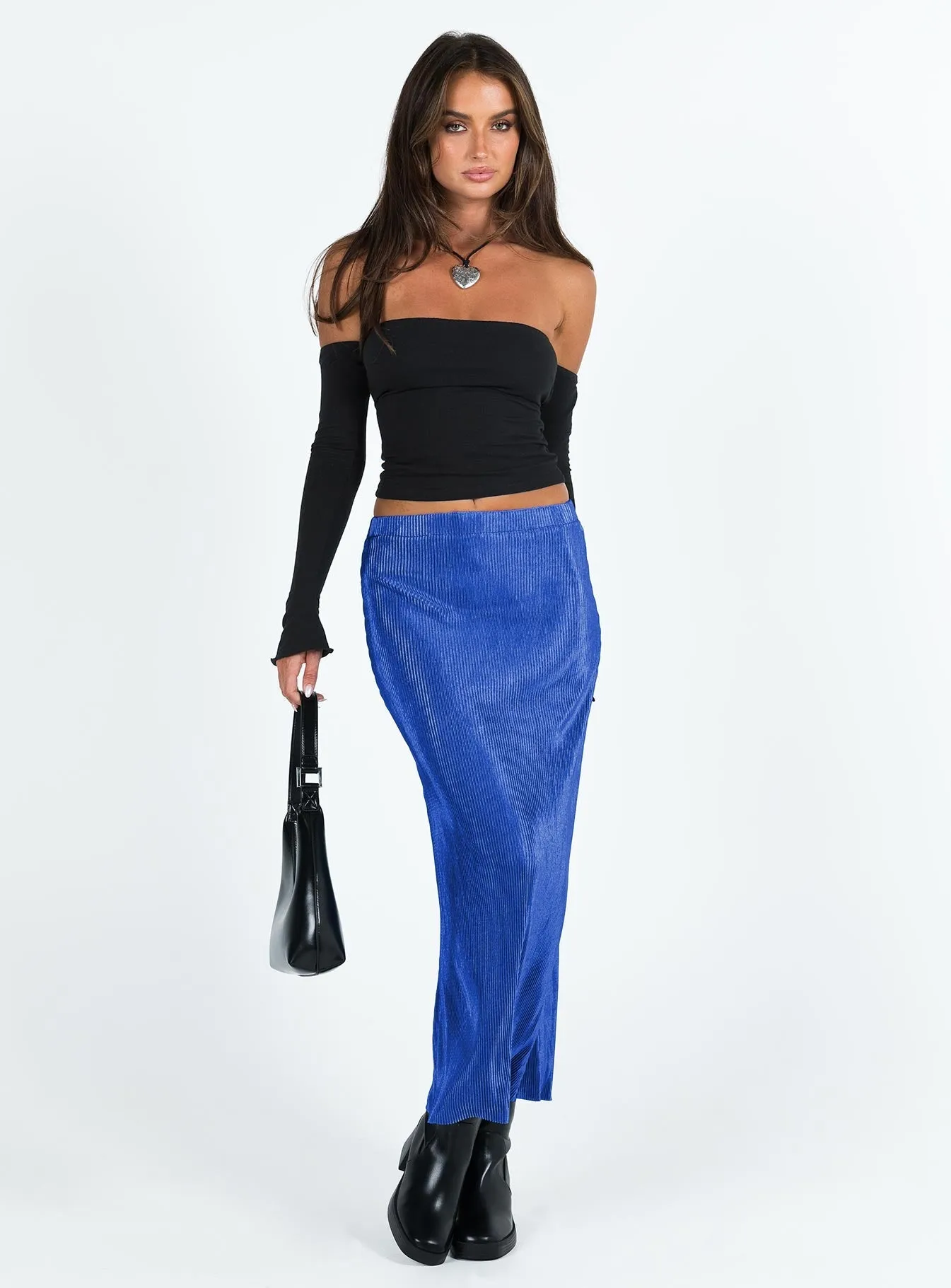 Tonal Layering Duke Midi Skirt Blue