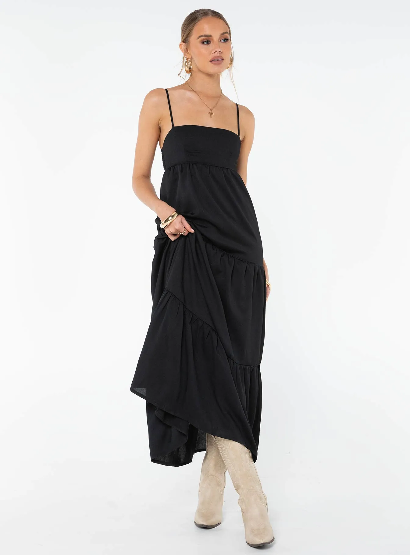 Calm Tone Dunster Maxi Dress Black
