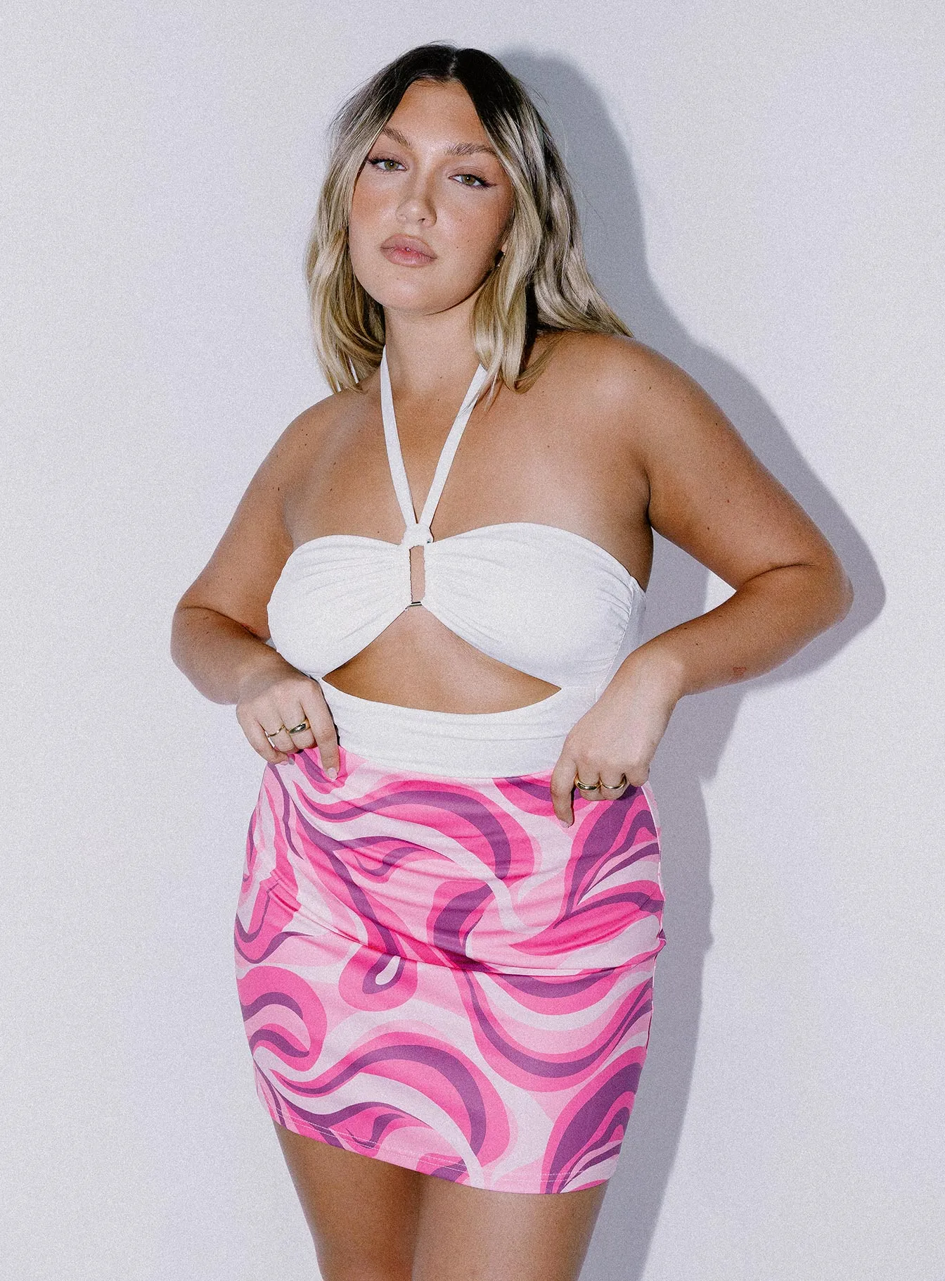 Light Touch Reinforced Hems Tuscany Mini Skirt Pink